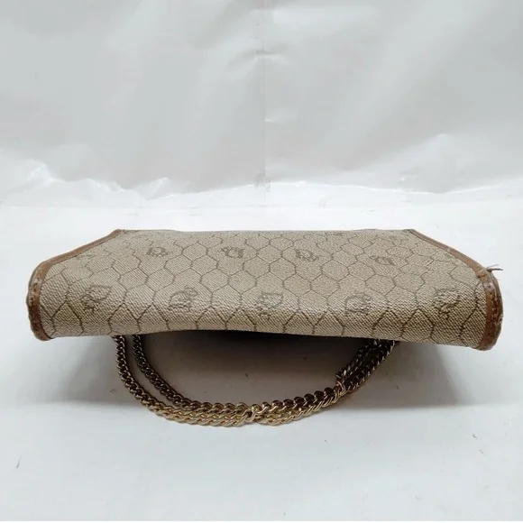 Vintage Christian Dior Beige and Brown Chain Shoulder Bag - Picture 5 of 9